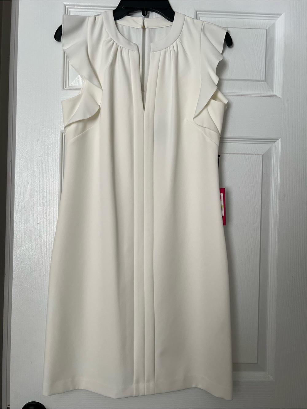 Vince Camuto Cream Ruffle Sleeve Shift Dress